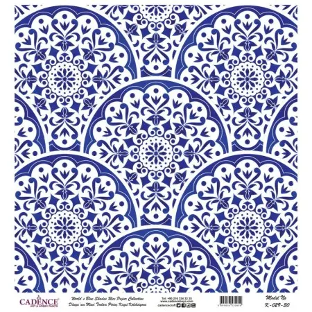 Model K029 Blue Shades of the World Rice Paper Decoupage 90x92