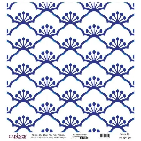 Model K039 Blue Shades of the World Rice Paper Decoupage 30x32