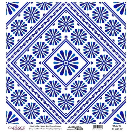 Model K042 Blue Shades of the Earth Rice Paper Decoupage 90x92