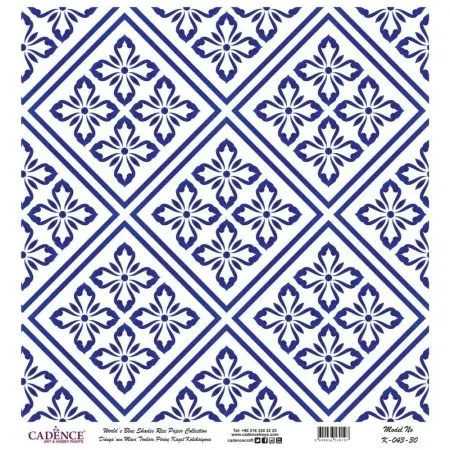 Model K043 Blue Shades of the Earth Rice Paper Decoupage 90x92