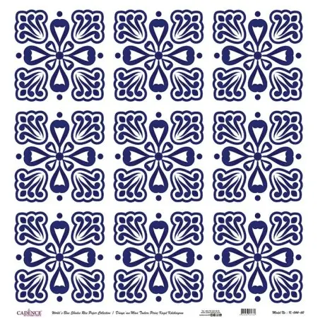 Model K044 Blue Shades of the World Rice Paper Decoupage 30x32