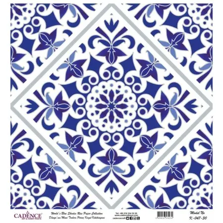 Model K047 Blue Shades of the Earth Rice Paper Decoupage 90x92