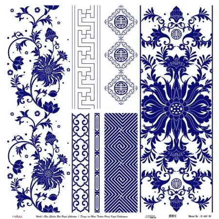 Model K051 Blue Shades of the Earth Rice Paper Decoupage 60x62