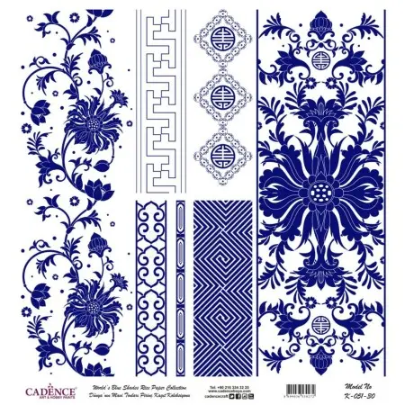 Model K051 Blue Shades of the Earth Rice Paper Decoupage 90x92
