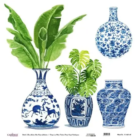 Model K053 Blue Shades of the World Rice Paper Decoupage 30x32