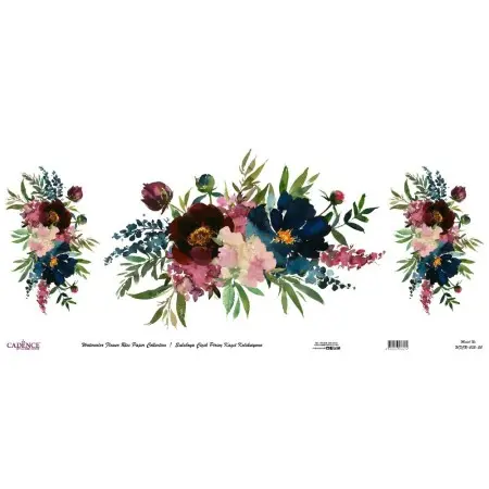 Model WFCR003 Watercolor Flower Rice Paper Collection 30x68