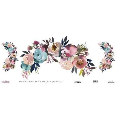 Model WFCR018 Watercolor Flower Rice Paper Collection 30x68