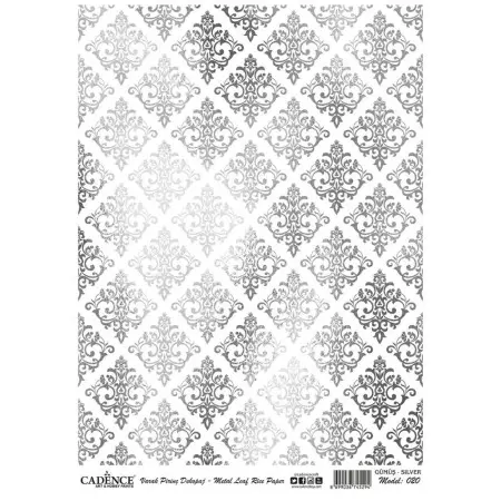 Model 20 Silver Leaf Brass Decoupage
