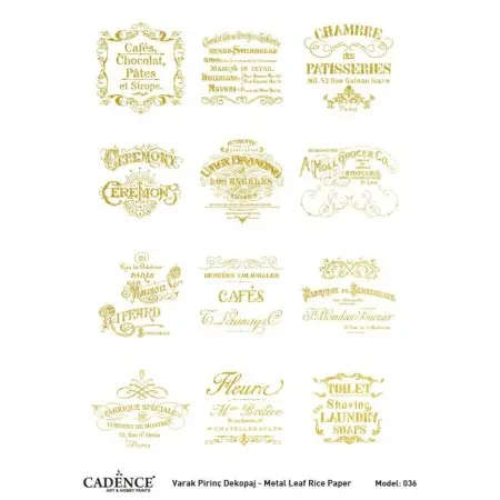 Model 36 Gold Leaf Brass Decoupage