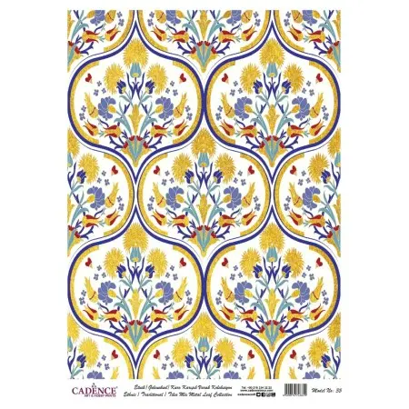Patterned Leaf Brass Decoupage Model 35 Silver
