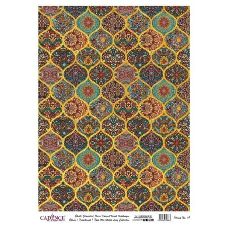 Patterned Leaf Brass Decoupage Model 19 Gold