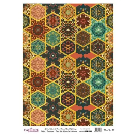 Patterned leaf rice decoPaj model 23 gold