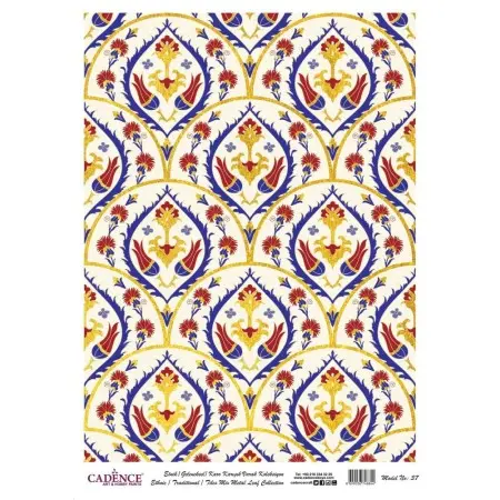 Patterned Leaf Brass Decoupage Model 37 Gold
