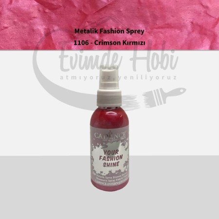 1106 Crimson Kırmızı Cadence Metalik Your Fashion Sprey Kumaş Boyası 100ML