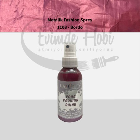 1108 Bordo Cadence Metalik Your Fashion Sprey Kumaş Boyası 100ML