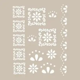 Çiçek Bordür Model AS406 A4 Stencil