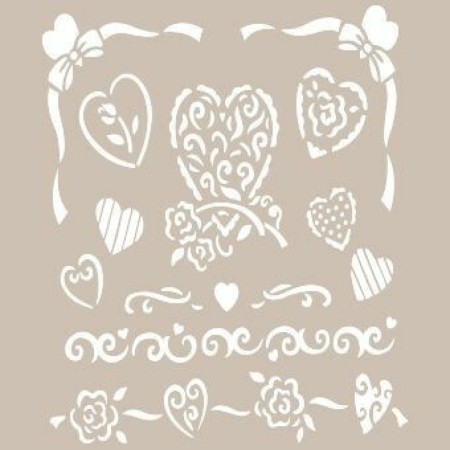 Heart Flower Model AS424 A4 Stencil