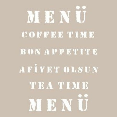 Menu Text Model AS431 A4 Stencil