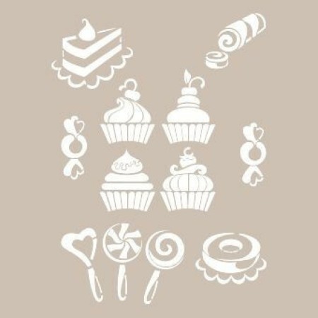 Cake Model AS441 A4 Stencil