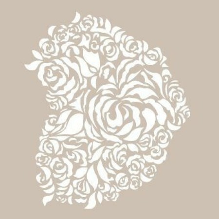Rose Heart Model AS484 A4 Stencil