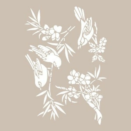 Flower and Bird Model AS502 A4 Stencil