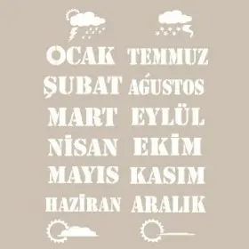 Ay İsimleri ModelAS526 A4 Stencil