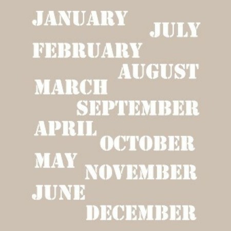 Month Names Model AS527 A4 Stencil