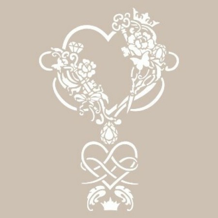 Floral Heart Model AS535 A4 Stencil