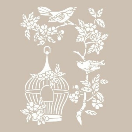 Flower and Bird Model AS539 A4 Stencil