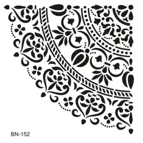 Özel72 25x35cm Yarım Damask Desen Stencil