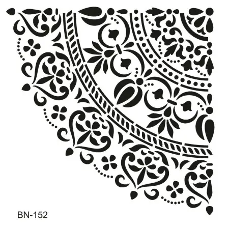 Özel72 25x35cm Half Damask Pattern Stencil