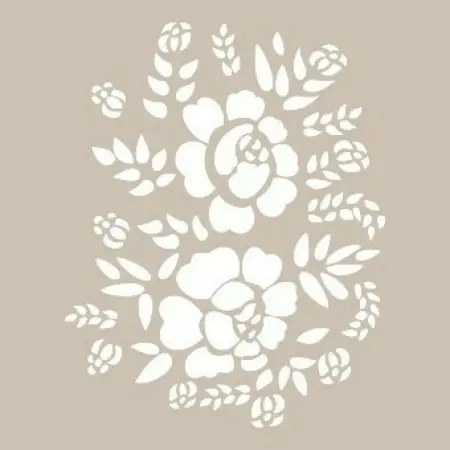 Özel08 25x35 Çiçek Desen Stencil