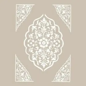 Özel34 25x35 Damask Desen Stencil