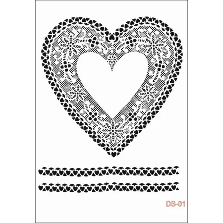 Heart Lace Model DS01 Lace Series 25x35 Stencil