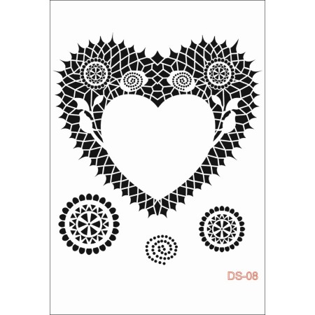 Heart Lace Model DS08 Lace Series 25x35 Stencil