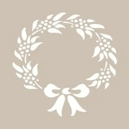 New Year Wreath Model YB36 22x22 Round Series Stencil