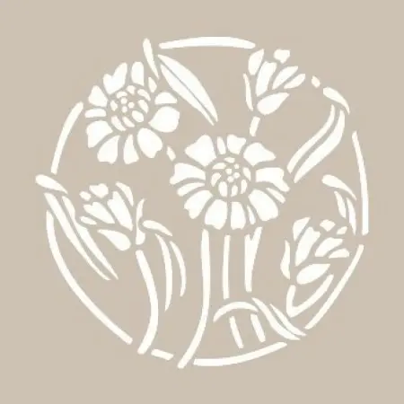 Flower Model YB37 22x22 Round Series Stencil