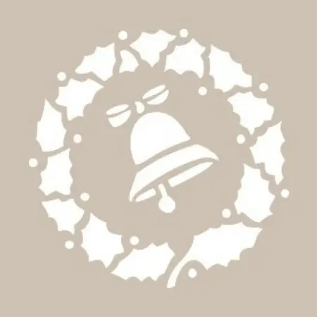 New Year Wreath Model YB48 22x22 Round Series Stencil