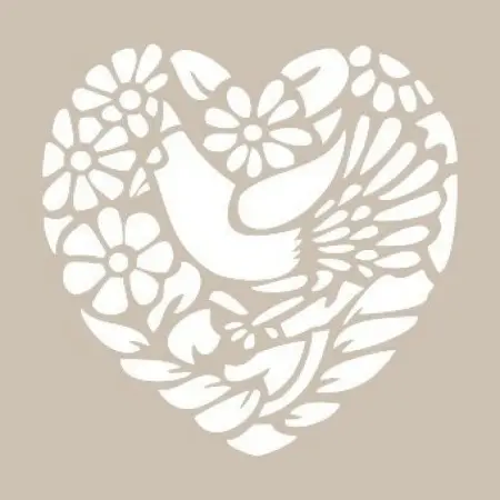 Heart Flower Model YB57 22x22 Round Series Stencil