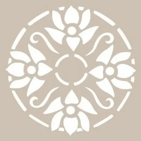 Çiçek Model YB64 22x22 Yuvarlak Seri Stencil