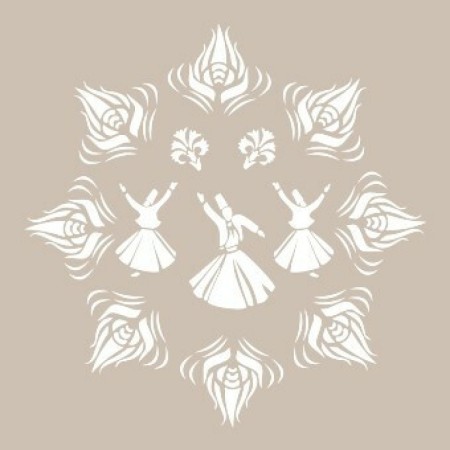 Whirling Dervish Model YB76 22x22 Round Series Stencil