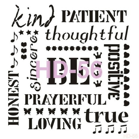 Text Model HD56 Home Decor 45x45 Stencil