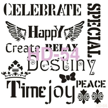 Text Model HD54 Home Decor 45x45 Stencil