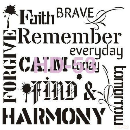 Text Model HD53 Home Decor 45x45 Stencil