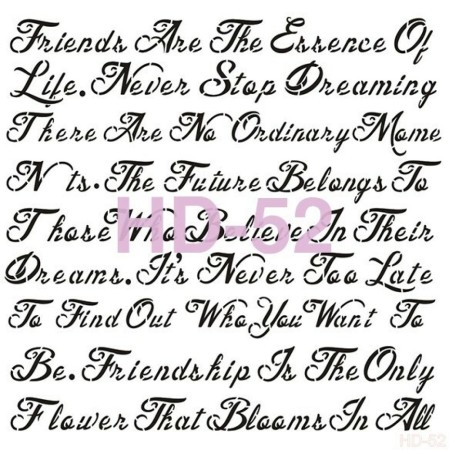 Text Model HD52 Home Decor 45x45 Stencil