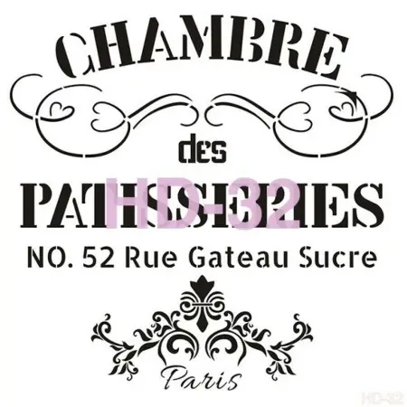 Text Model HD32 Home Decor 45x45 Stencil
