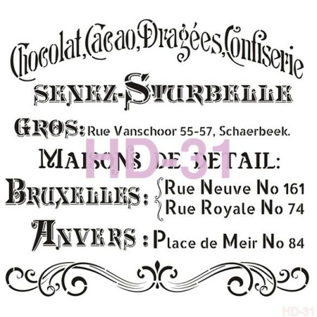 Text Model HD31 Home Decor 45x45 Stencil