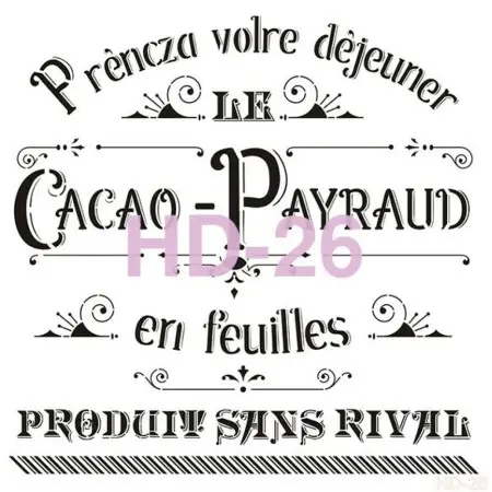 Text Model HD26 Home Decor 45x45 Stencil