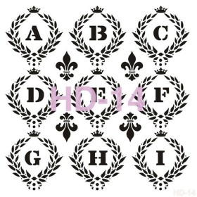 Alfabe Model HD14 Home Dekor 45x45 stencil