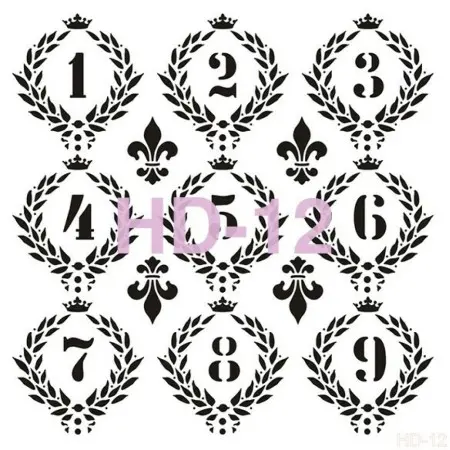 Rakam Model HD12 Home Dekor 45x45 stencil
